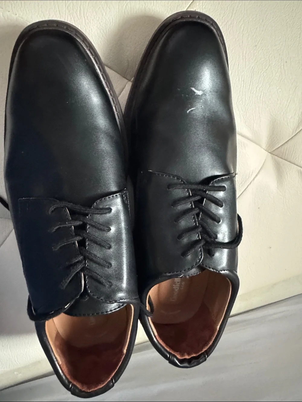 Men's Black Leather Lace-Up Derby Shoes